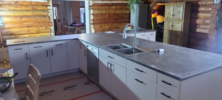 Kitchen cabinet installation and custom built countertop